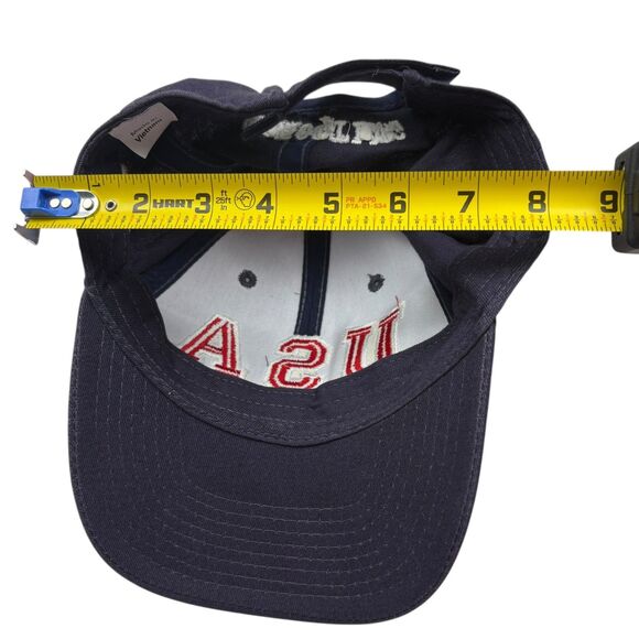 USA Shooting Navy Dad Hat Letter A Logo Strapback Cap American Flag Embroidery - Picture 6 of 6